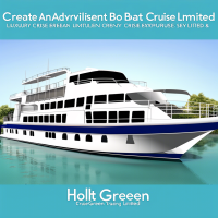 Create an advertisement to promote the luxury boat cruise services offered by Holtgreen Training Limited. Your role as a content creator is to design an ad that attracts high engagement and encourages potential passengers to choose Holtgreen Training Limited's luxury boat cruise experience.  Note that Holtgreen is just the intermediary responsible for marketing and finding passengers for the cruise company.